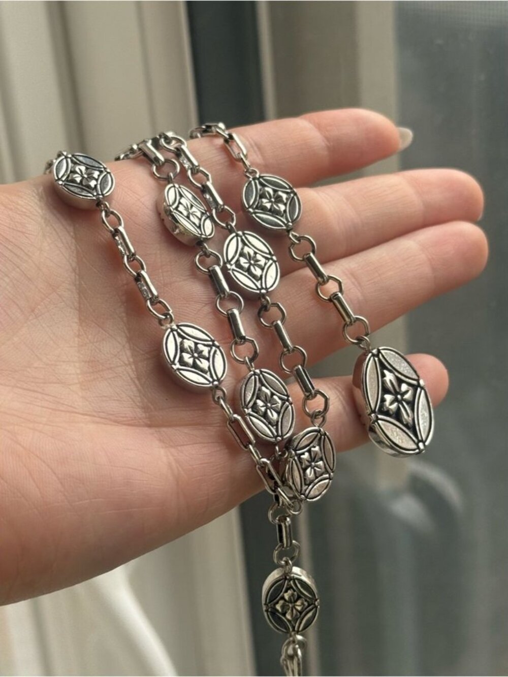 Lauren Ralph Lauren Polished Silver Tone Elegant Chain Necklace